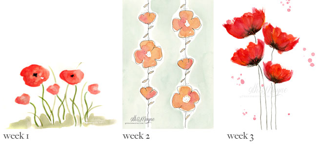 watercolor poppies recap