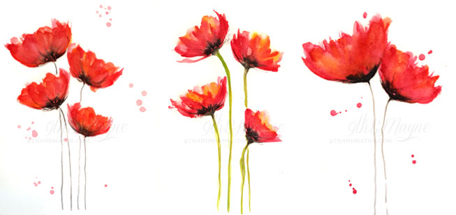 Watercolor Poppies Week 3