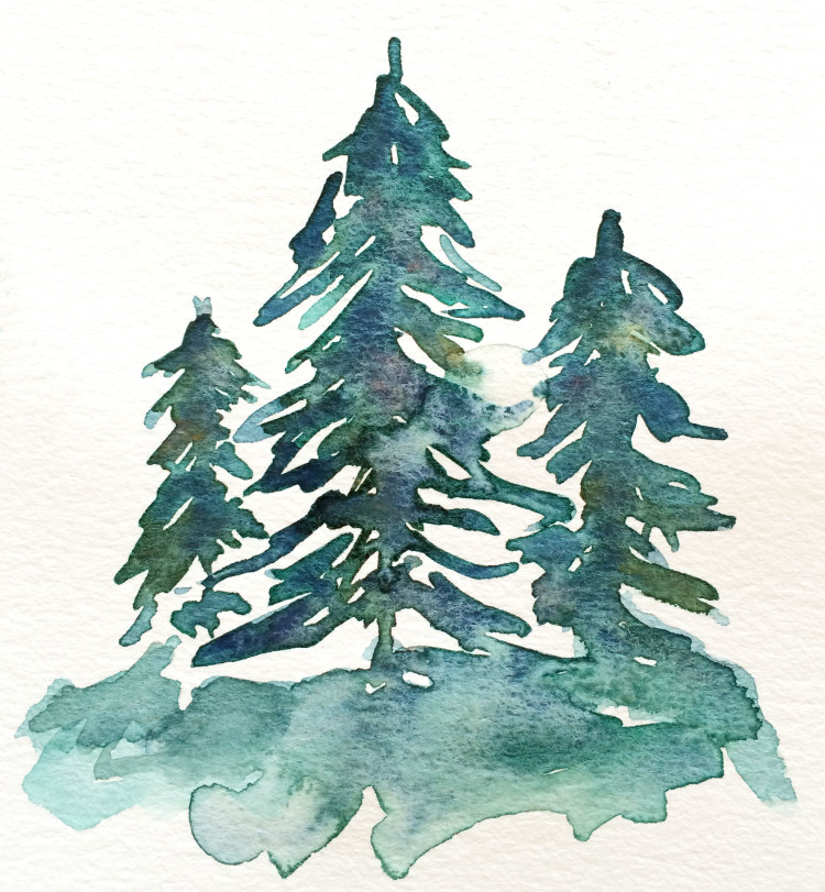 Watercolor Trees Part 4