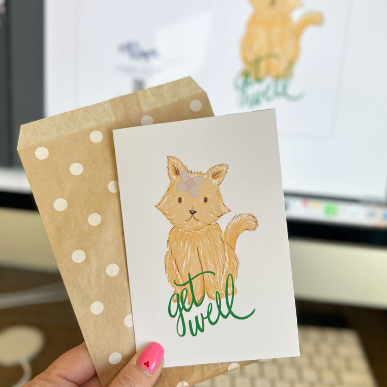 Cute Dog Get Well Card