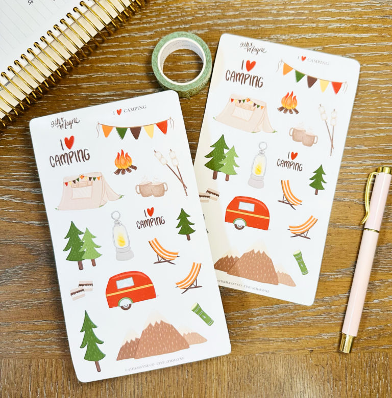 Camping stickers from 9th&Mayne Design Co.