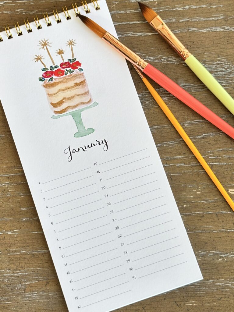 Watercolor Perpetual Celebration Calendar
